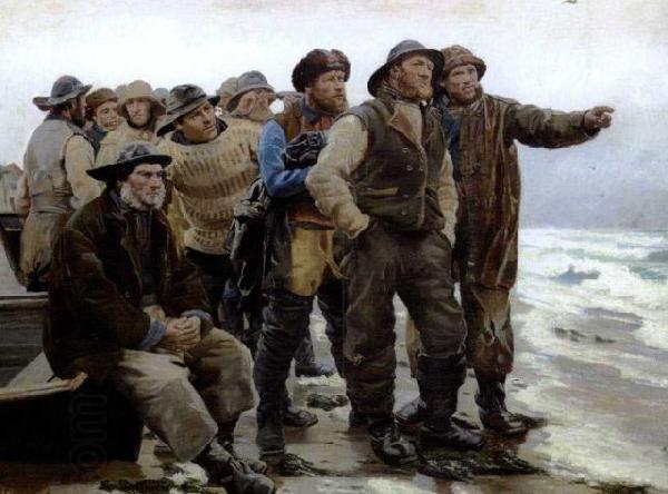 Michael Ancher Will he round the point China oil painting art